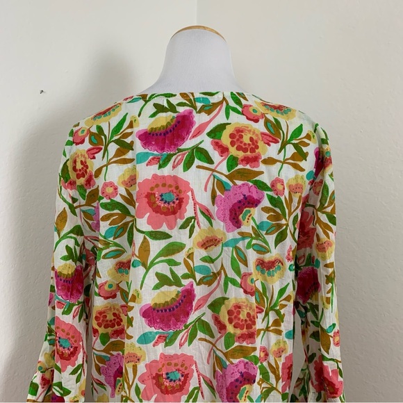 Debbie Katz South Beach Colorful Floral  Swim Coverup Dress Womens XL Boho - Picture 11 of 13